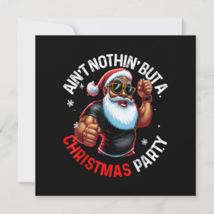 Afrikansk amerikansk Jultomten-jul Pajama Inbjudningar