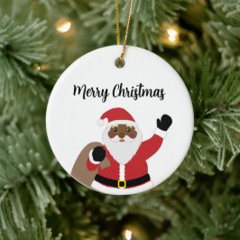 Afrikansk amerikansk Jultomten Ornament