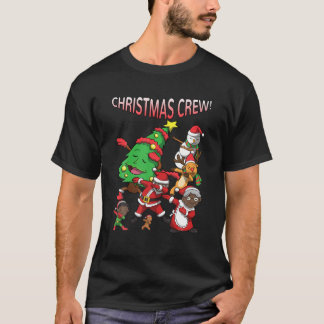 Afrikansk amerikansk Jultomten-svart julbesättning T Shirt