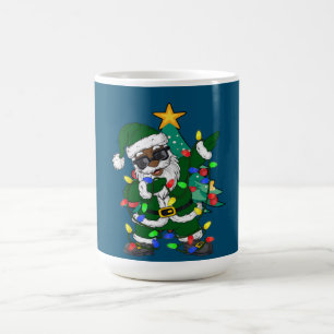Afrikansk amerikansk Jultomten ugglatt jul Pajama Kaffemugg