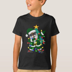 Afrikansk amerikansk Jultomten ugglatt jul Pajama T Shirt