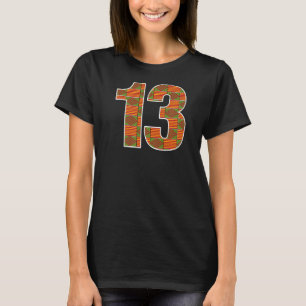 Afrikansk amerikansk Kente Mönster 13:e födelsedag T Shirt