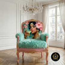 Afrikansk amerikansk kvinna med Martini Decoupage