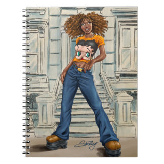 Afrikansk amerikansk kvinna Spiral fotopatbok Anteckningsbok
