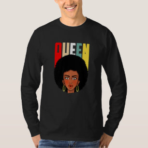 Afrikansk amerikansk kvinnlig drottning Retro Stil T Shirt