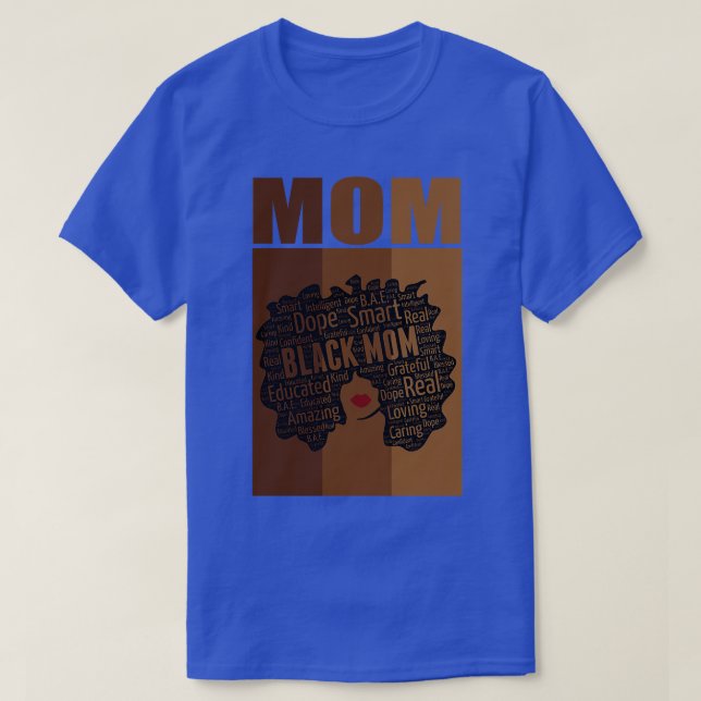 Afrikansk amerikansk Mamma Mors dag Afro T Shirt (Design framsida)