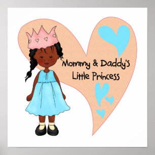 Afrikansk amerikansk Mamma och Pappor Princess Poster