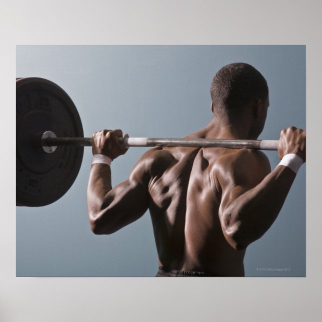 Afrikansk amerikansk man som arbetar med gym 2 poster (Framsidan)