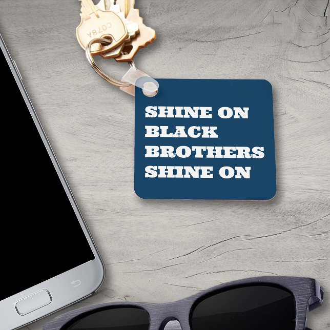 Afrikansk amerikansk Manar Motiv Keychain Nyckelring (shine on black brothers keyring)