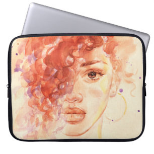 Afrikansk amerikansk mode, vattenfärgsillustration laptop fodral