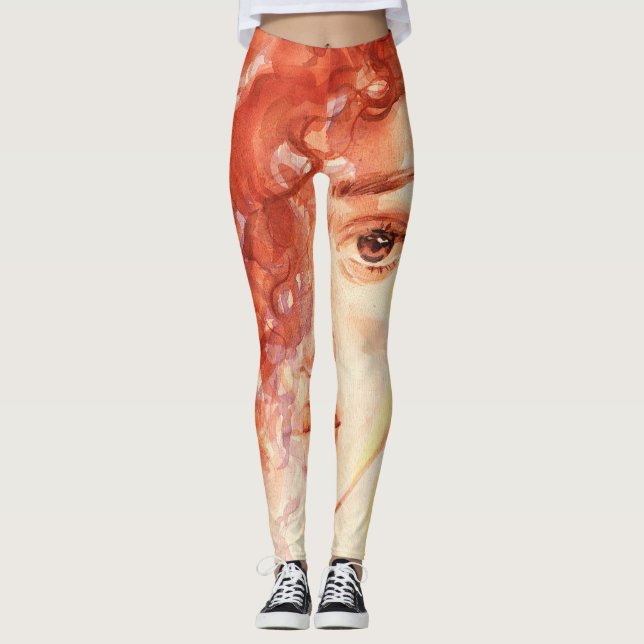Afrikansk amerikansk mode, vattenfärgsillustration leggings (Framsida)