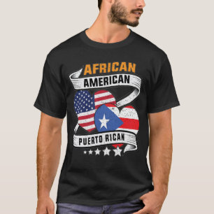 Afrikansk amerikansk och Puerto Rican flagga T Shirt