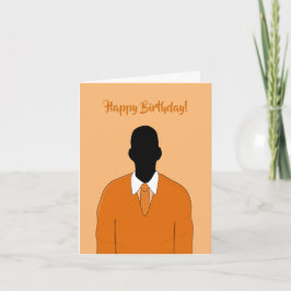 Afrikansk amerikansk Orange Kostym & Tie Male Birt Kort