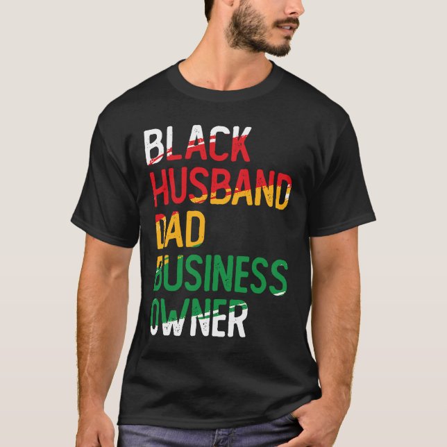 Afrikansk amerikansk Pappa Black Business Black H T Shirt (Framsida)