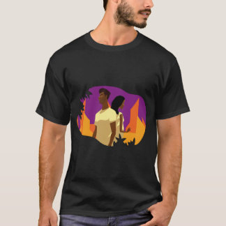 Afrikansk amerikansk par Kärlek Graphic T-Shirt