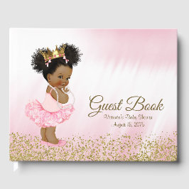 Afrikansk amerikansk princess Baby Shower Guest Bo Gästböcker