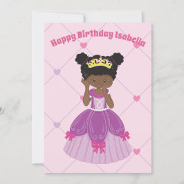 Afrikansk amerikansk princess Cute Anpassningsbar Kort