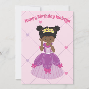 Afrikansk amerikansk princess Cute Anpassningsbar Kort
