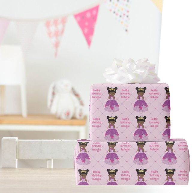 Afrikansk amerikansk princess Cute Anpassningsbar  Presentpapper (Skapare uppladdad)