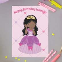 Afrikansk amerikansk Princess Girl Anpassningsbar