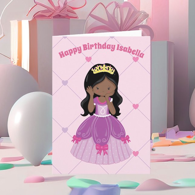 Afrikansk amerikansk princess Kids Anpassningsbar  Kort (Skapare uppladdad)