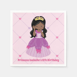 Afrikansk amerikansk prinsessa Cute Rosa Födelseda Pappersservett