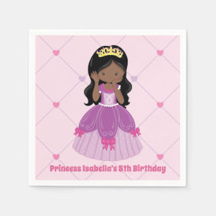Afrikansk amerikansk prinsessa Cute Rosa Födelseda Pappersservett