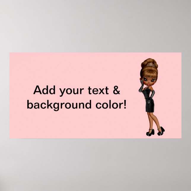 Afrikansk amerikansk prinsessa Diva Party Banner Poster (Framsidan)