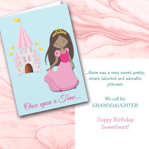 Afrikansk amerikansk prinsessa Granddotter Birthda Helgkort