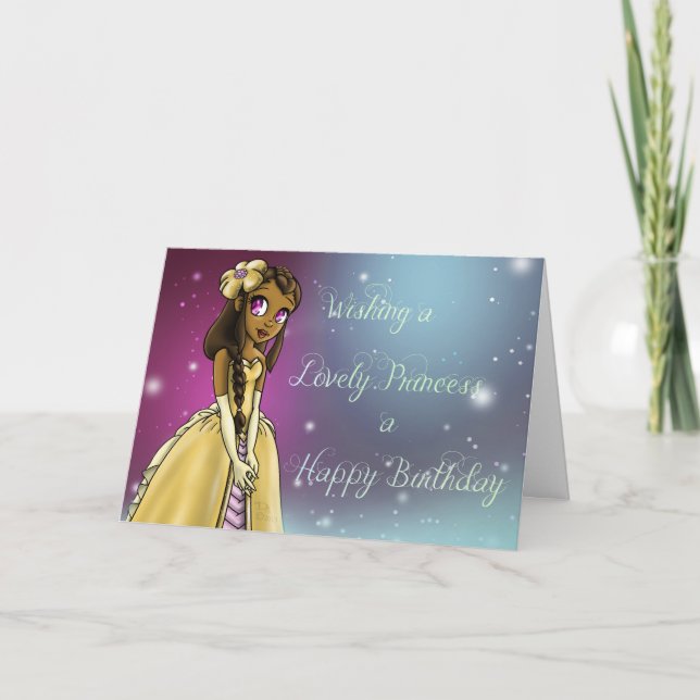 Afrikansk amerikansk prinsessa Loely Birthday Kort (Framsida)