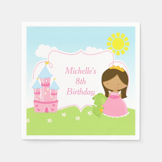 Afrikansk amerikansk prinsessa och Dragon Pappersservett (Framsidan)