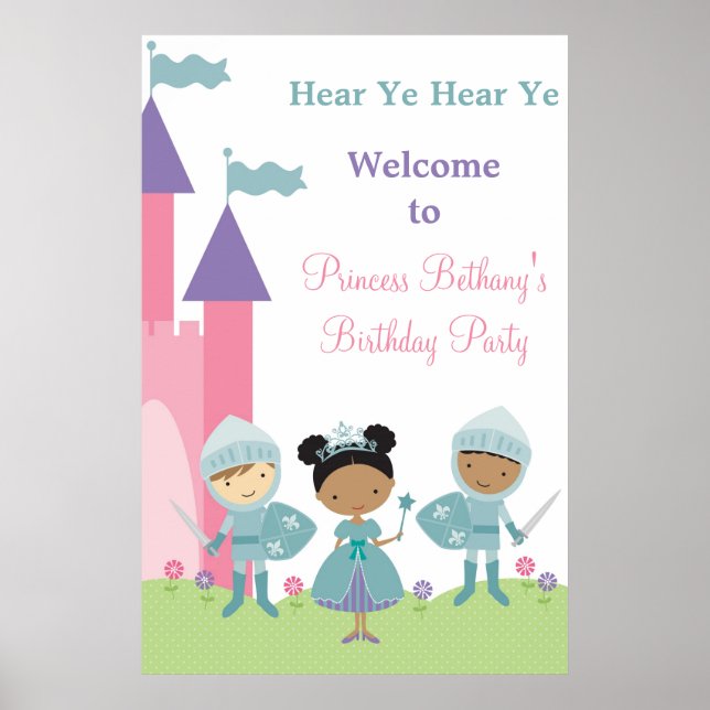 Afrikansk amerikansk prinsessa och Knight Poster (Framsidan)