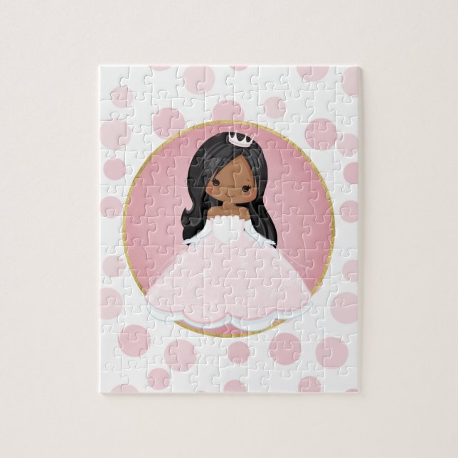 Afrikansk amerikansk Rosa Princess Pussel (Vertikal)