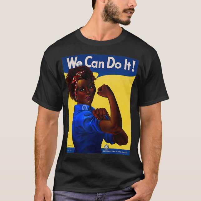 Afrikansk amerikansk Rosie, Riveter Black History  T Shirt (Framsida)