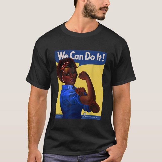 Afrikansk amerikansk Rosie, Riveter Black History  T Shirt (Framsida)