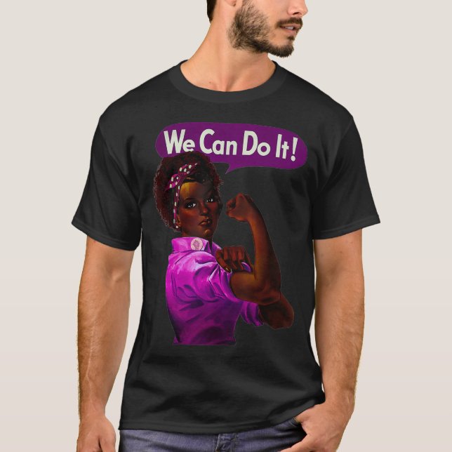 Afrikansk amerikansk Rosie, Riveter Black History  T Shirt (Framsida)