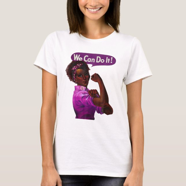 Afrikansk amerikansk Rosie, Riveter Black History T Shirt (Framsida)