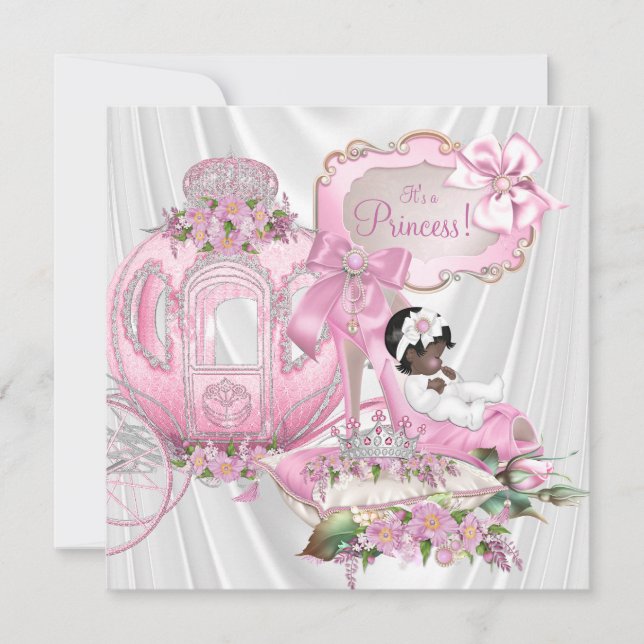 Afrikansk amerikansk Royal Princess Baby Shower Inbjudningar (Framsida)