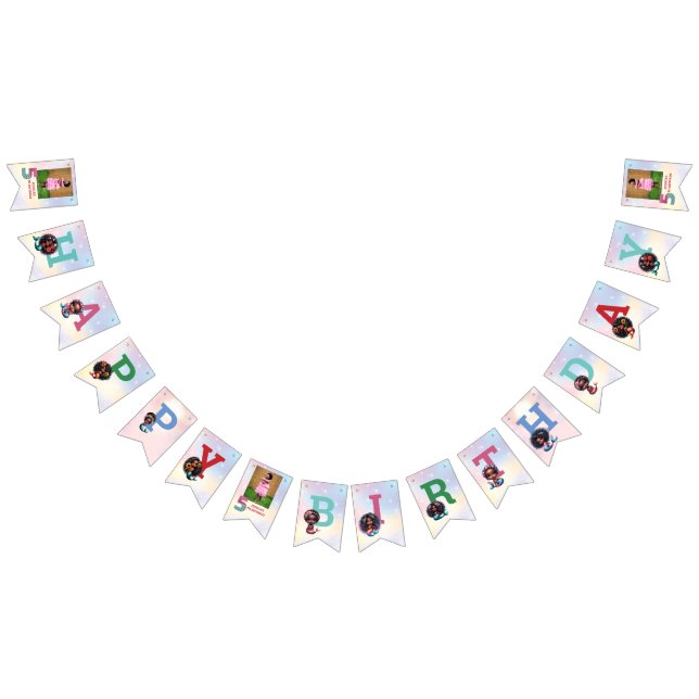 Afrikansk amerikansk Sjöjungfru 5:e födelsedagsfot Vimplar (Alla)