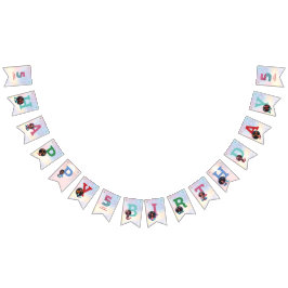 Afrikansk amerikansk Sjöjungfru 5 födelsedagen Vimplar