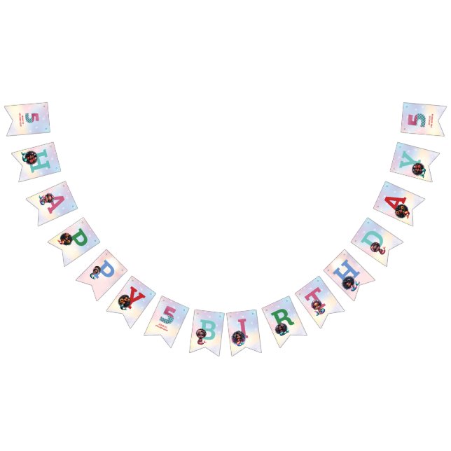 Afrikansk amerikansk Sjöjungfru 5 födelsedagen Vimplar (Alla)