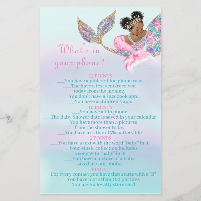 Afrikansk amerikansk Sjöjungfru baby vitar i din m (Framsida)