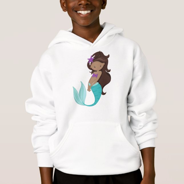 Afrikansk amerikansk Sjöjungfru, Brown Hair, Starf T Shirt (Framsida)