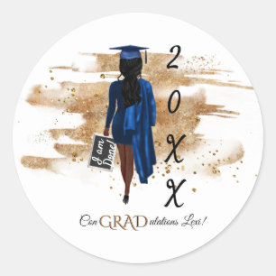Afrikansk amerikansk Studenten Round Sticker Runt Klistermärke