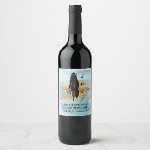 Afrikansk amerikansk Studenten Vin lbl (Mörk Skin) Vinflaska Etikett