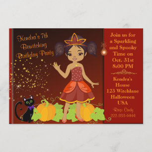 Afrikansk amerikansk svart prinsessa Halloween Inb Inbjudningar