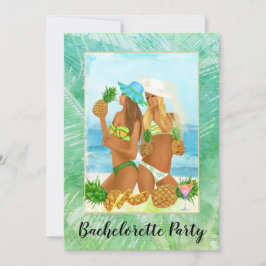 Afrikansk amerikansk tropisk Bachelorette Party In Inbjudningar