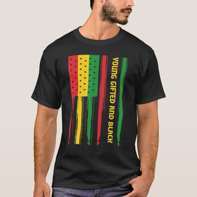 Afrikansk amerikansk ung- och svart historiemånad t shirt (Framsida)