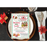 Afrikansk amerikansk Vintage Breakfast med Santa Inbjudningar<br><div class="desc">Afrikansk svart Vintage Helgdag Breakfast med jultomten och Elves Pancakes Waffles Hett Cocoa Polka Dot Juldag Bjudeinbjudan</div>