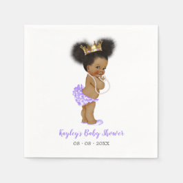 Afrikansk amerikansk Vintage Princess Napkins Lila Pappersservett